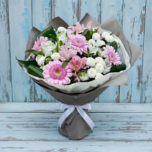 Букет цветов из:  Герберы, Альстромерии и Хризантемы #REPLACE_PRED# Устье Вологодская область