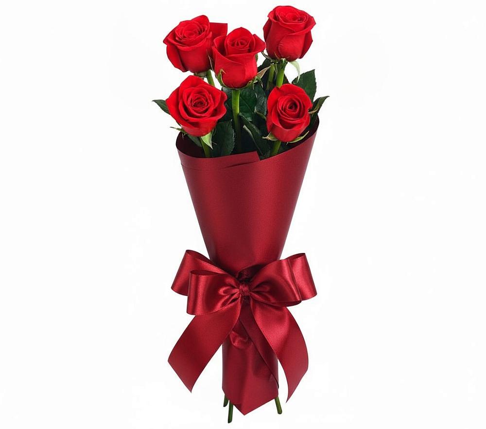 Букет 5 Красных роз Эдлесс Лав в Устье Вологодская область