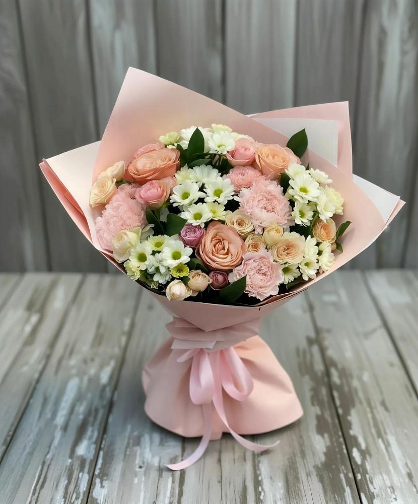 Букет цветов из: Гвоздики, Розы и Хризантемы в Устье Вологодская область