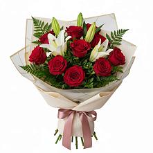 Букет цветов из:  Лилии и Розы в Устье Вологодская область