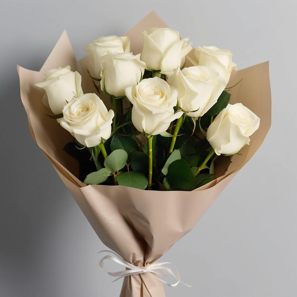 Букет 9 Белых роз Эдлесс Лав в Устье Вологодская область