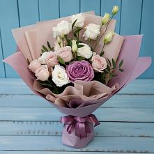 Букет цветов из:  Розы и Лизиантусы в Устье Вологодская область