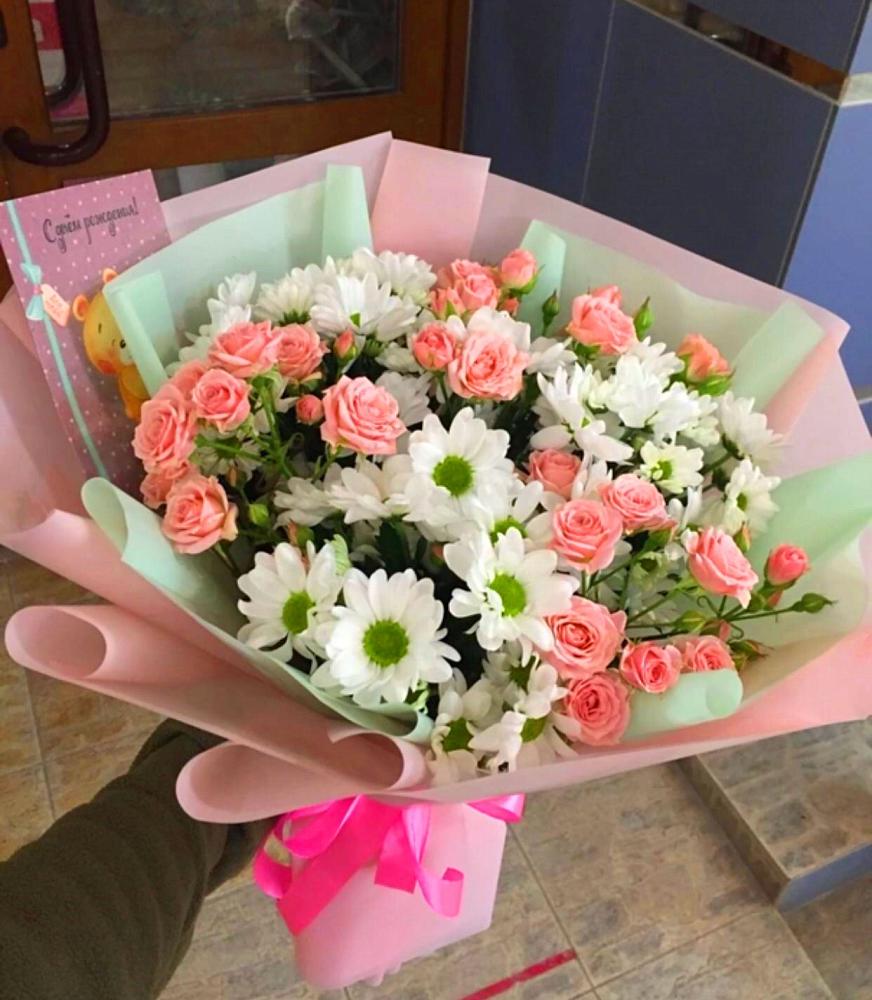 Букет цветов из: Розы и Хризантемы в Устье Вологодская область