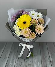 Букет цветов из:  Розы, Герберы и Хризантемы #REPLACE_PRED# Устье Вологодская область