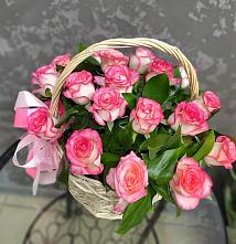 Цветочная композиция из Розы в корзине #REPLACE_PRED# Устье Вологодская область