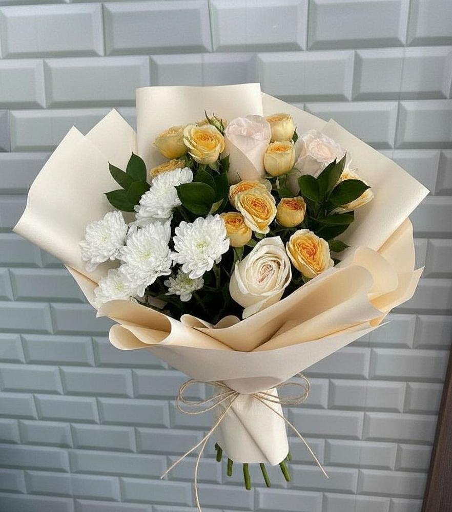 Букет цветов из: Розы и Хризантемы в Устье Вологодская область