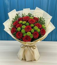 Букет цветов из:  Розы и Хризантемы #REPLACE_PRED# Устье Вологодская область