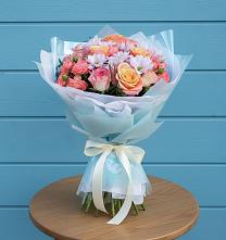 Букет цветов из:  Хризантемы и Розы #REPLACE_PRED# Устье Вологодская область