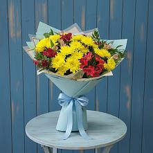 Букет цветов из:  Альстромерии и Хризантемы в Устье Вологодская область