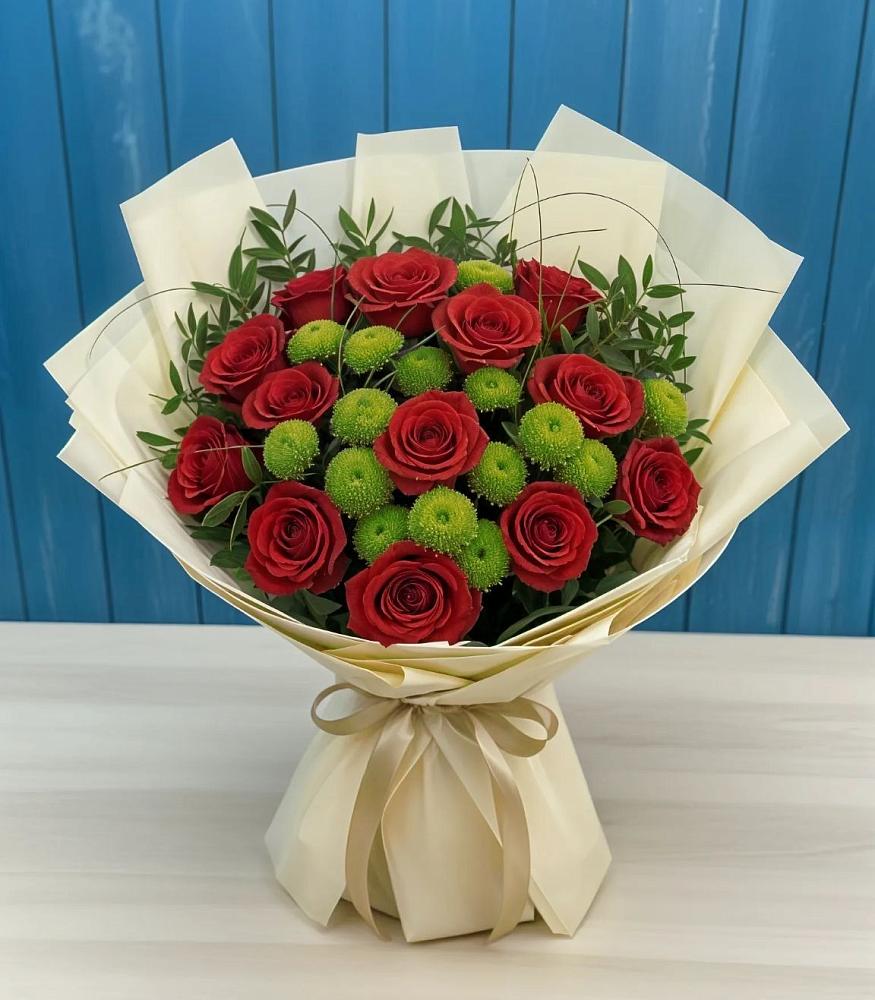 Букет цветов из: Розы и Хризантемы в Устье Вологодская область