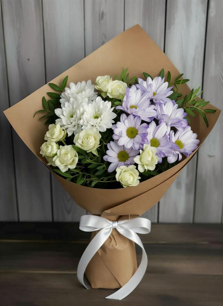 Букет цветов из: Хризантемы и Розы в Устье Вологодская область